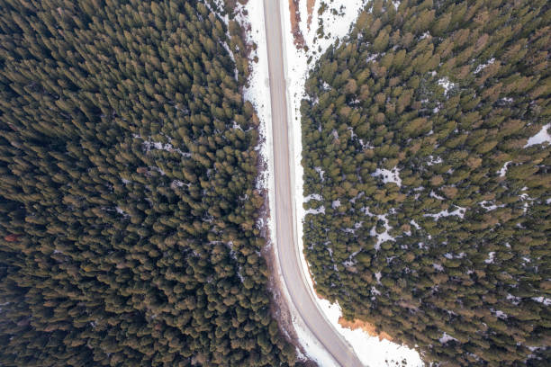 istock Aerial view of the snowy mountain 1732148732