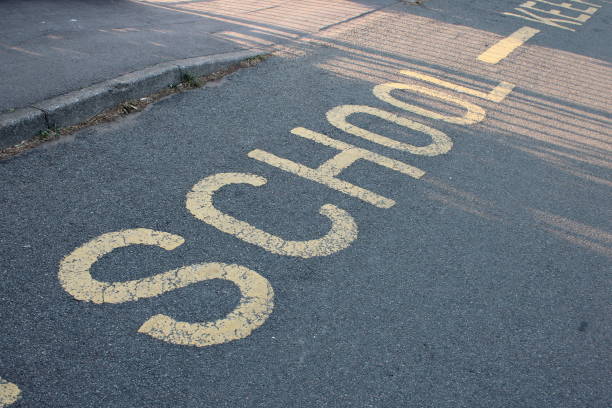 istock Yellow road marking 