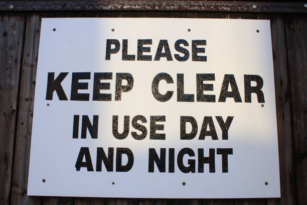 istock White sign with black text 