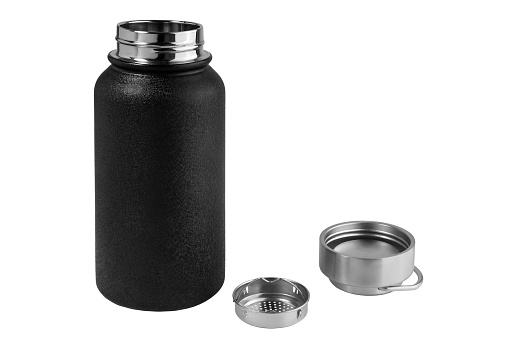 metal thermos. isolated on white background
