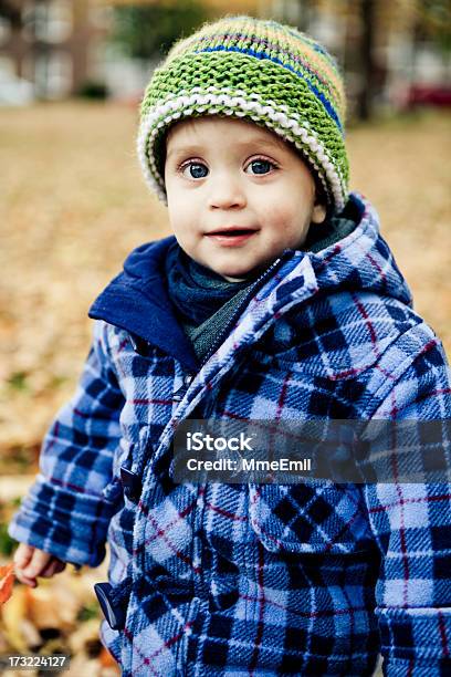 Little Boy In Autumn Park Stock Photo - Download Image Now - 12-17 Months, 12-23 Months, Autumn