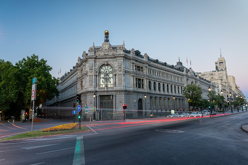 MOSCOW, RUSSIA - JULY 17, 2022: Facade of the State Duma of the Russian Federation - the Russian Parliament. Parliament building of Russian Federation in the centre of Moscow.