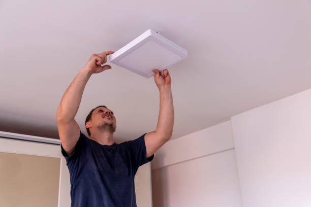 istock Concept installation of a ceiling led light 1732274288