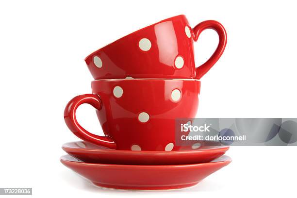 Coppe Rosso - Fotografie stock e altre immagini di Tazza da tè - Tazza da tè, Bianco, Composizione orizzontale