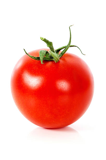 frische rote tomaten auf weißem hintergrund - cherry tomato fotos stock-fotos und bilder
