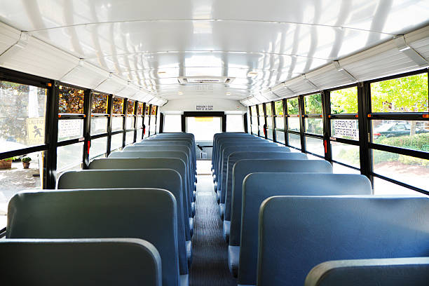 Empty School Bus stock photo