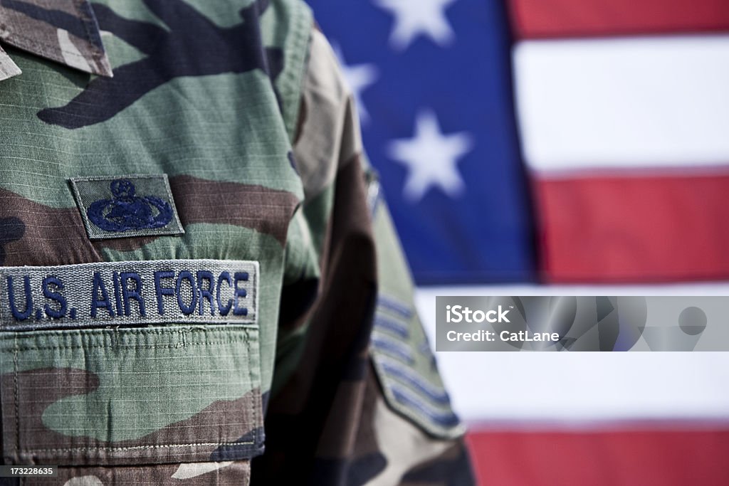 Patriotic American Soldier US soldier - one in a series. Air Force Stock Photo