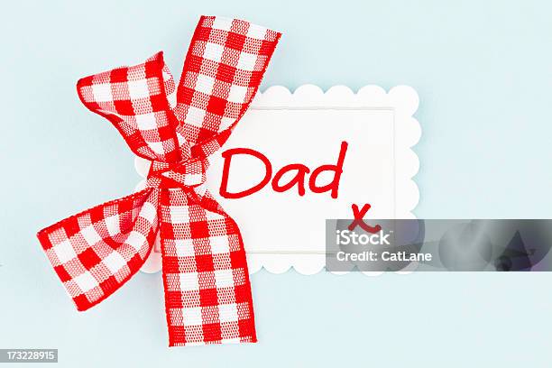 Gift Tag For Dad Stock Photo - Download Image Now - Art And Craft, Celebration Event, Checked Pattern