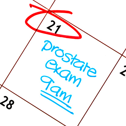 Calendar with prostate exam appointment reminder