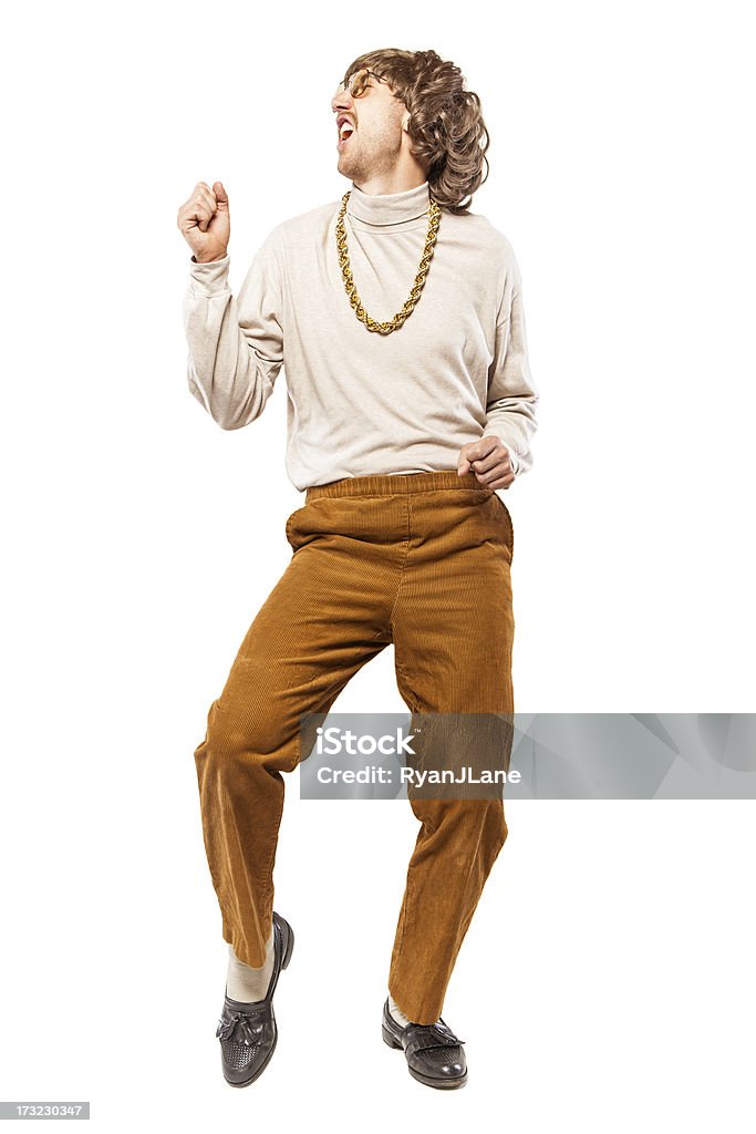 Dancing Retro Seventies Man On White Stock Photo - Download Image Now -  Dancing, Men, Disco Dancing - iStock