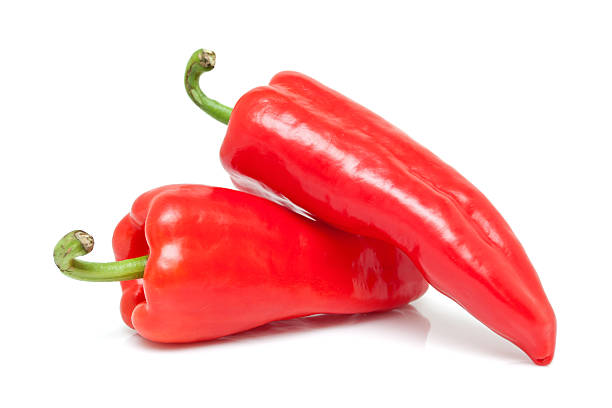 赤唐辛子白背景 - red chili pepper ストックフォトと画像