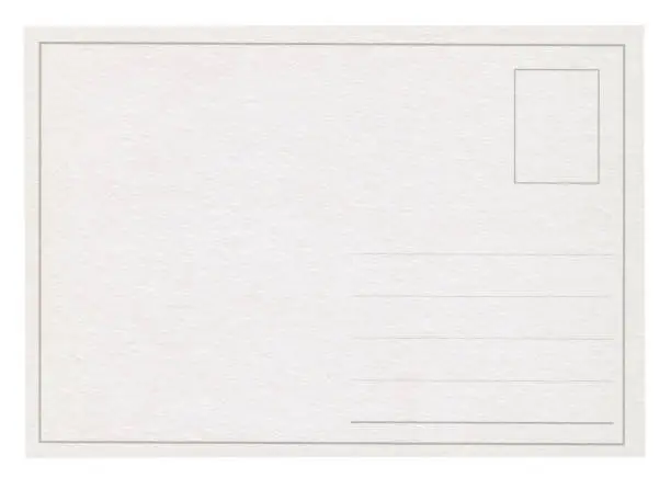 Blank post card isolated (clipping path included)