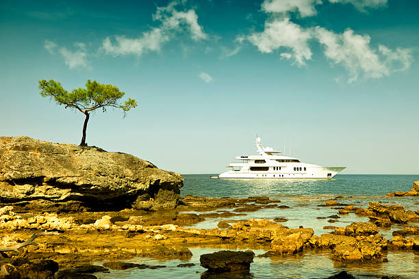 Luxury Yacht motor yacht daydream military private stock pictures, royalty-free photos & images