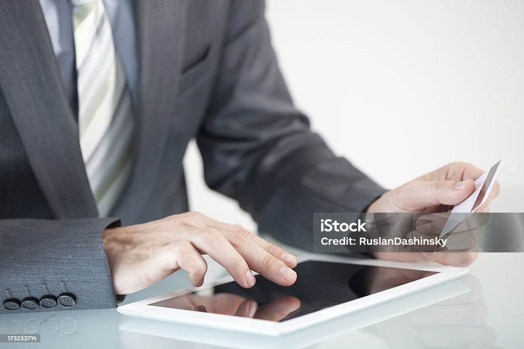 Homem de negócios, compras on-line. - Foto de stock de Adulto royalty-free