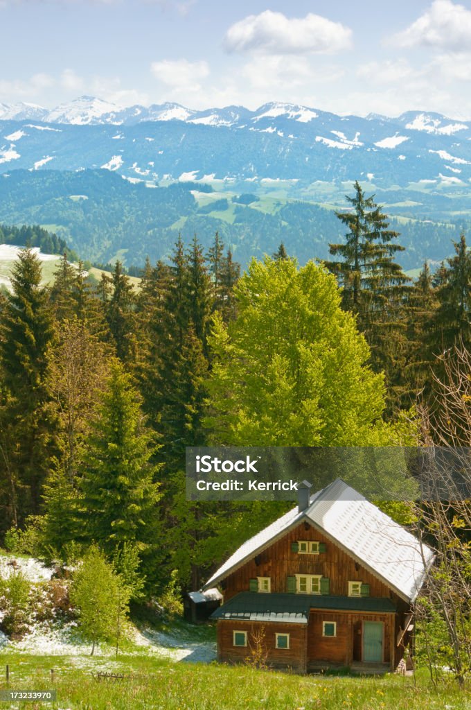 Alpine Hütte in den Alpen - Lizenzfrei Blockhütte Stock-Foto