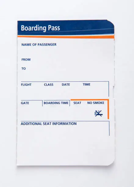 Blank boarding pass