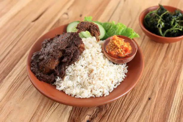 Photo of Madura Duck Rice, Rice with Black Sauce Duck with Spicy Sambal Bawang