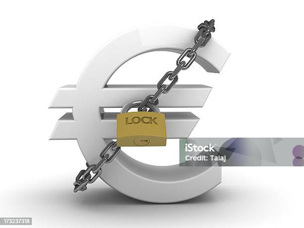 Sinal De Euro - Fotografias de stock e mais imagens de Atividade bancária - Atividade bancária, Branco, Cadeado