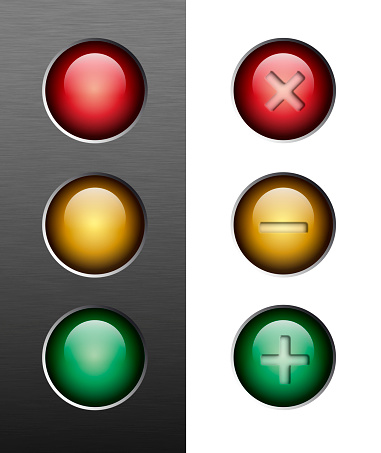 Gel button style traffic lights. 