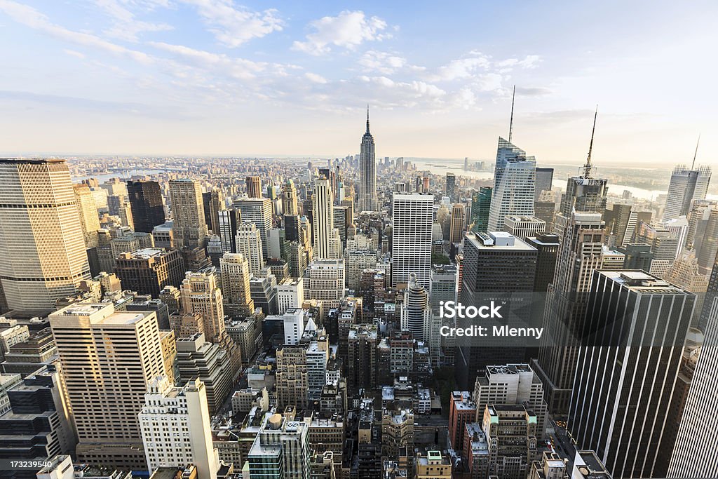 Vue aérienne du centre-ville de Manhattan, New York City - Photo de Immeuble de la Metlife libre de droits