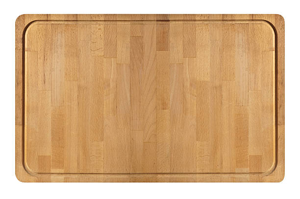 Wide Wooden Cutting Board stock photo