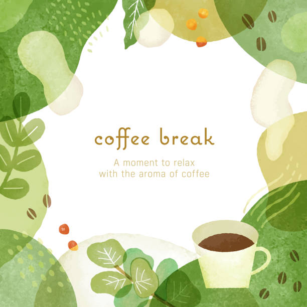 ilustraciones, imágenes clip art, dibujos animados e iconos de stock de café imagen bastidor - coffee cup coffee coffee crop coffee bean