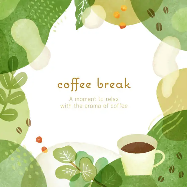 Vector illustration of coffee image frame