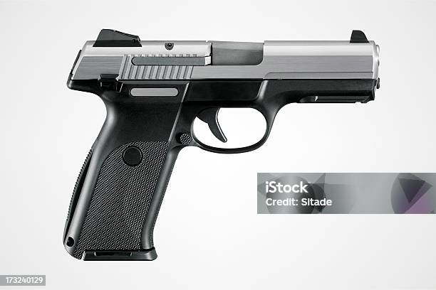 Gun With Clipping Path Stock Photo - Download Image Now - Gun, Handgun, Cut Out