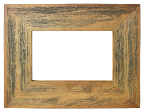 Photo or picture frame on white background with two clipping paths