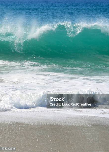 Sand And Surf Stock Photo - Download Image Now - Beach, Blue, Breaking Wave