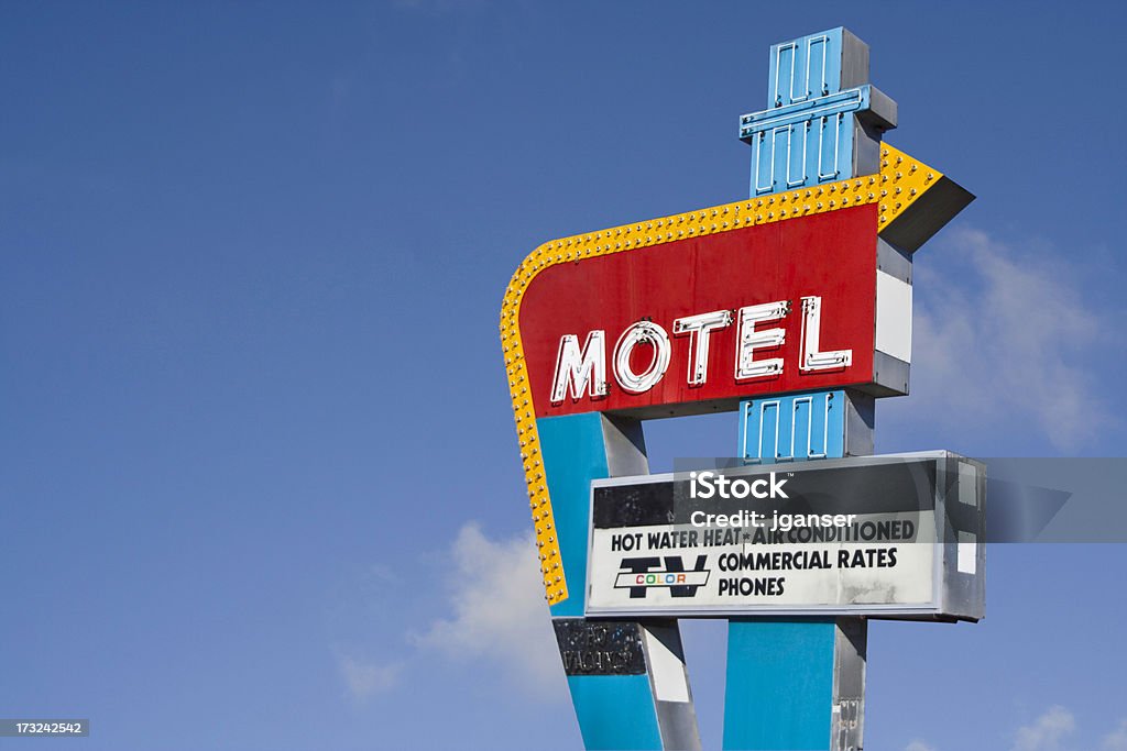 Rétro Enseigne de Motel - Photo de Signalisation libre de droits