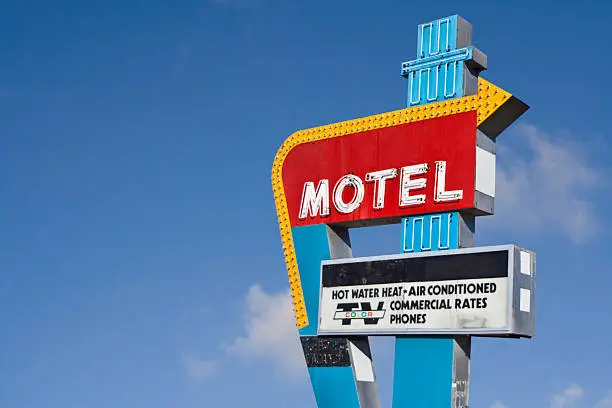 Neon motel sign with room for your own name. Clipping path included so you can use your own background!