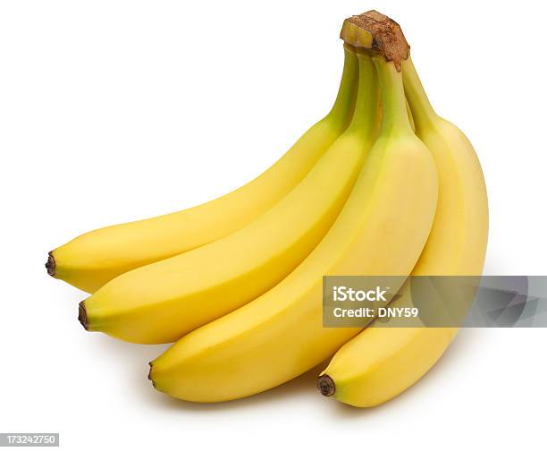 Banana Bunch Stock Photo - Download Image Now - Banana, Cut Out, White Background