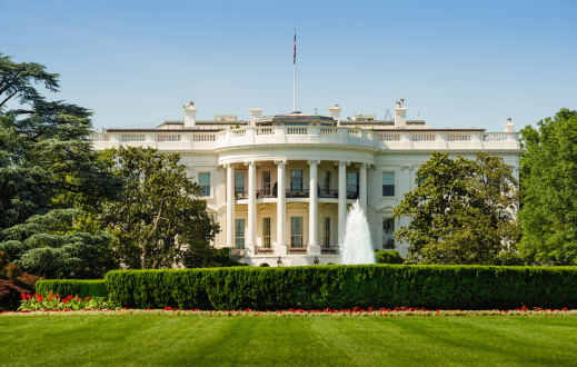 White House in Washington, D.C. USA is the official residence of the US presidents for over 200 years.