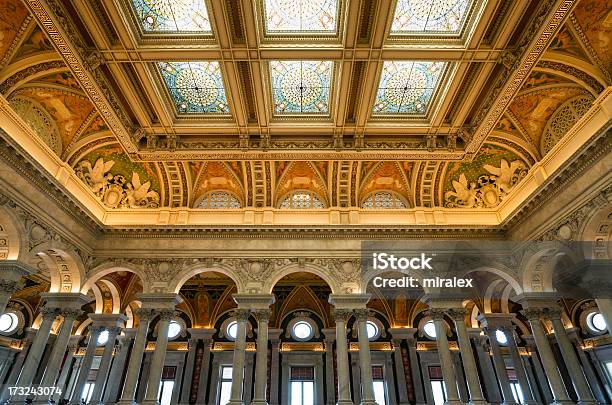 Great Hall Library Of Congress Washington Dc Usa Stock Photo - Download Image Now