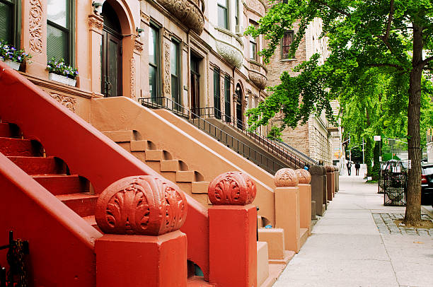 Brownstone, NYC. Brownstone, Harlem, Manhattan, NYC. front stoop photos stock pictures, royalty-free photos & images