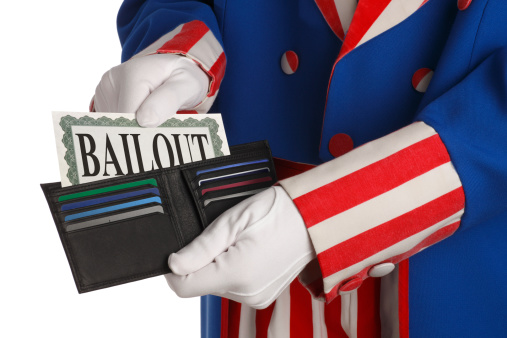 A symbolic look at the U.S. government's financial bailout.