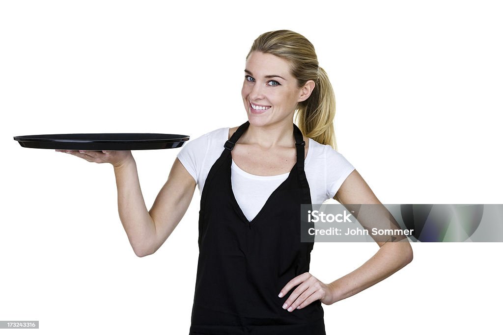 Kellnerin holding ein Tablett - Lizenzfrei Tray Stock-Foto