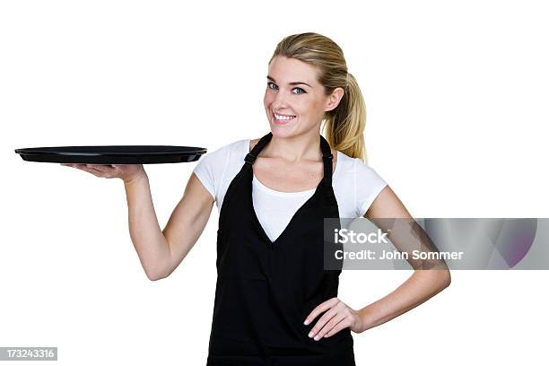 Kellnerin Holding Ein Tablett Stockfoto und mehr Bilder von Tray - Tray, Kellnerin, Frauen