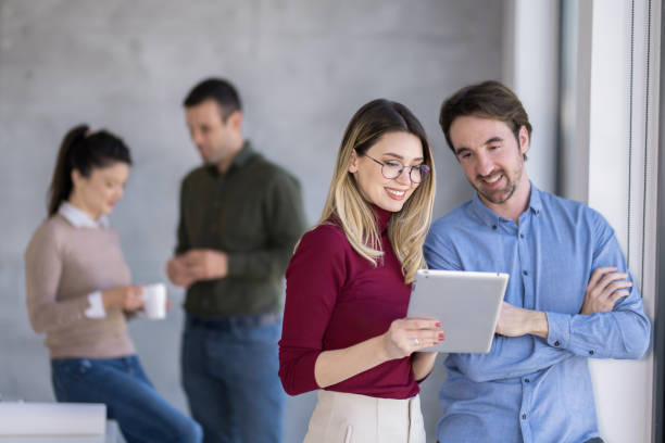 istock Happy business partners creating new ideas in the office. 1732433593