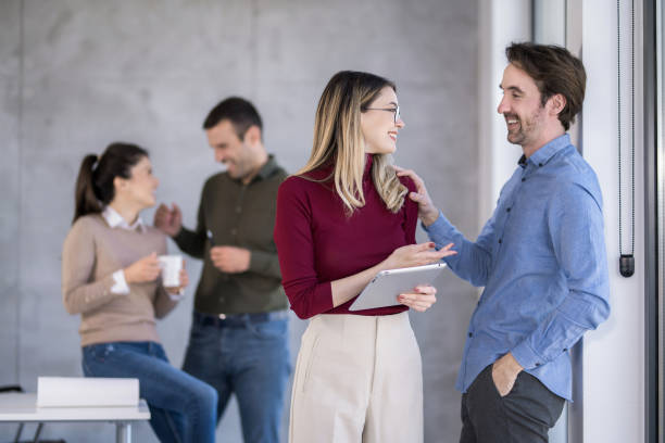 istock Happy business partners creating new ideas in the office. 1732441495