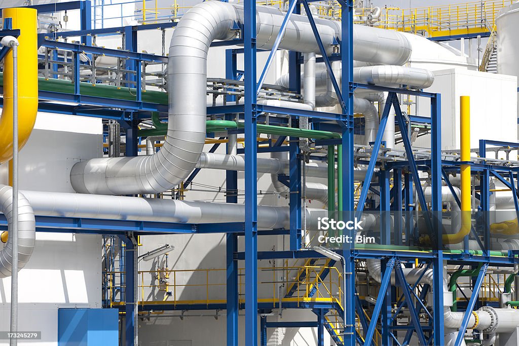 Metall-pipe Fabrik und Einrichtungen - Lizenzfrei Rohr Stock-Foto