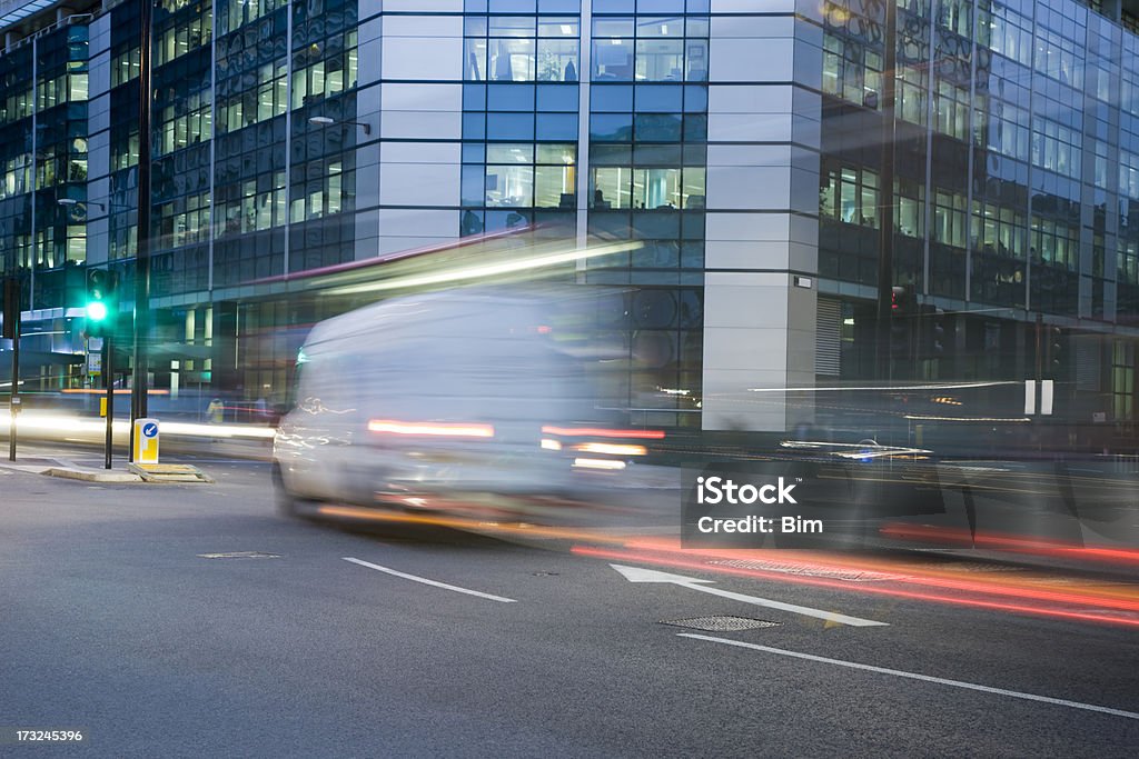 City traffic at night, London, England night traffic in London, Delivering Stock Photo