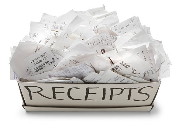 Filing System A look at a bad filing system. receipt photos stock pictures, royalty-free photos & images
