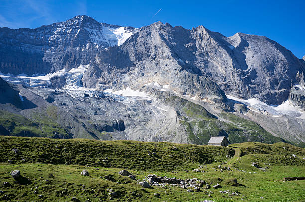 Beautiful landscape in Switzerland. Peak Jungfraujoch in Interlaken County. Lauterbrunnen village