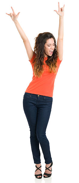 istock Happy Young Woman With Arms Up 173250649
