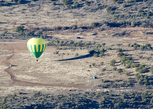 hot air balloon over the desert