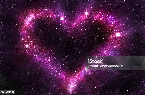 Heart In Space Stock Photo - Download Image Now - Heart Shape, Outer Space, Love - Emotion
