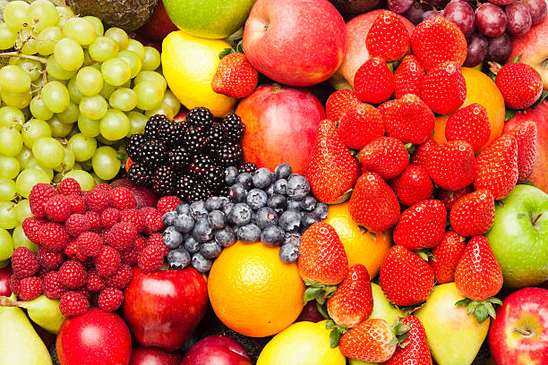 variedad de frutas - frescura fotografías e imágenes de stock