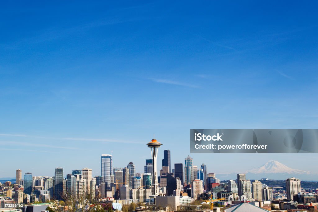 Horizonte de Seattle - Foto de stock de Arquitetura royalty-free